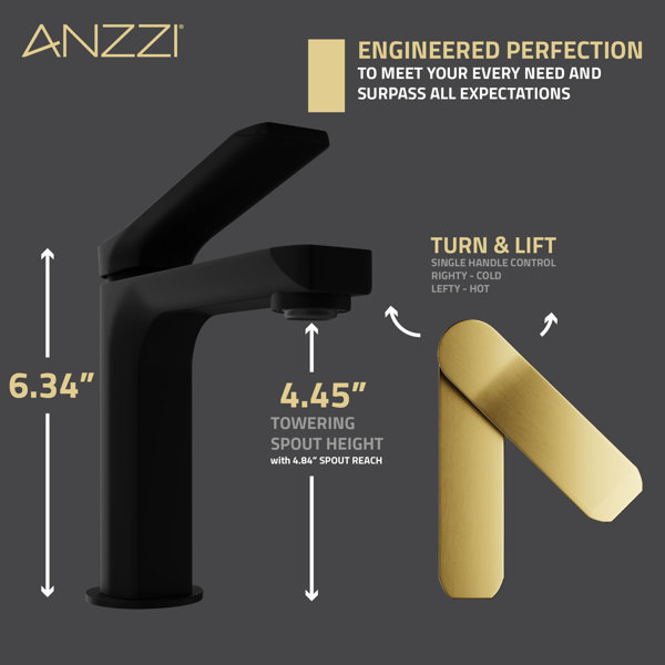 ANZZI Single-Hole Single-handle Bathroom Faucet with Drain